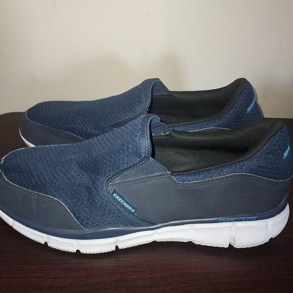 Skechers Mens Slip On Sneakers 12M Mesh Shoes Equalizer Persistent Comfort Navy - Picture 2 of 16